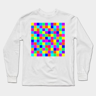 Random Colorful Squares With White Lines Long Sleeve T-Shirt